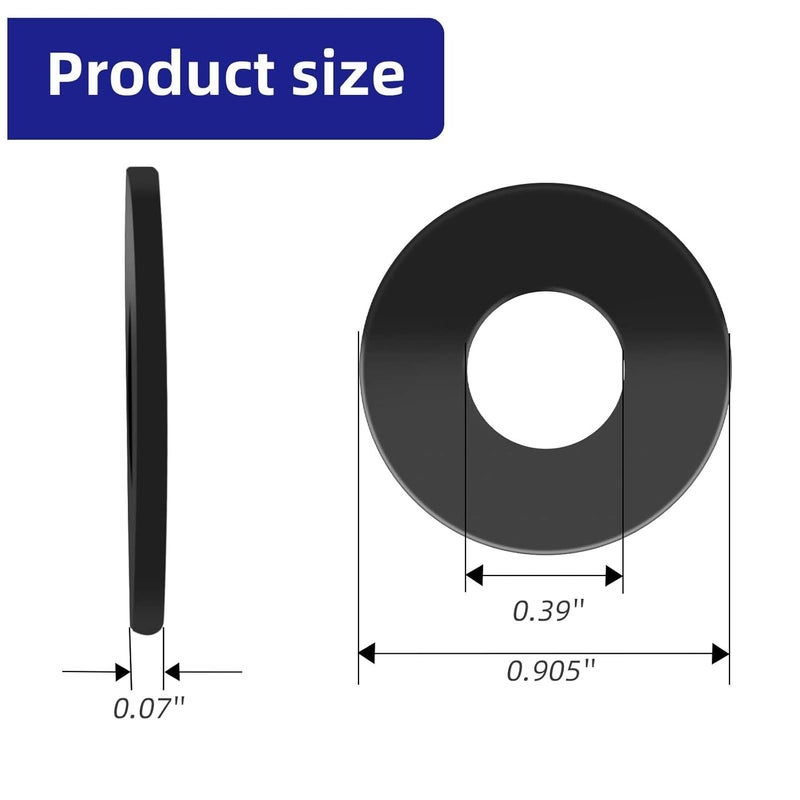 Etauwe 100-Piece 5/16" x 7/8" 304 Stainless Steel Flat Washers - Black Finish Screws Washers and Repair Washers for Industrial, Automotive and Home Use - Image 2